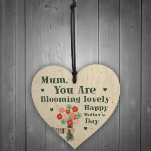 Mothers Day Gifts Wood Heart Blooming Lovely Thank You Special Gift From Daughter Son