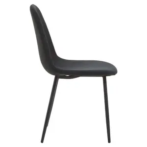 Comfortable Sturdy Black Fabric Dining Chair, Contemporary Modern Dining Chair, Versatile Modern Chair