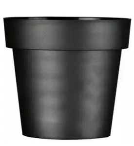 Plant Pots Flower Planter Matt Plastic Pot Classic Deco Pot Black Matt 18cm