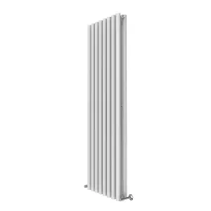 Rinse Bathrooms 1800x545mm Vertical Column Designer Radiator White Round Tube Double Panel Tall Upright Radiator