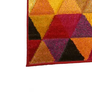 Piccadilly Multicolour Geometric Small Rug, (L)150cm x (W)80cm