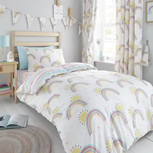 Rainbow and Sunshine Single Duvet Cover and Pillowcase Set