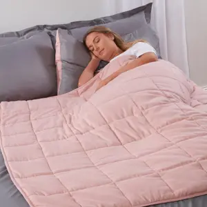 Brentfords Weighted Blanket Quilted, Blush Pink, 150 x 200 cm - 8kg