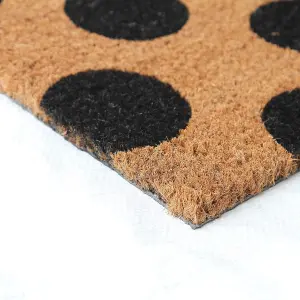 Coco & Coir Door Mat Indoor Outdoor Non Slip Abstract Design Entrance Welcome Mat 45cm x 75cm POLKA BEAUTY