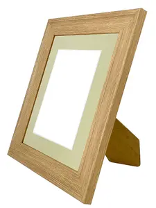 Scandi Oak Frame with Light Grey Mount for Image Size 7 x 5 Inch