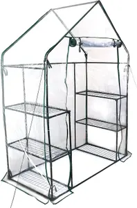 DIVCHI 3 Tier Walk In Greenhouse for Indoor & Outdoor Use  Durable Steel Frame  Clear PVC Cover  Ideal for Growing Vegetables