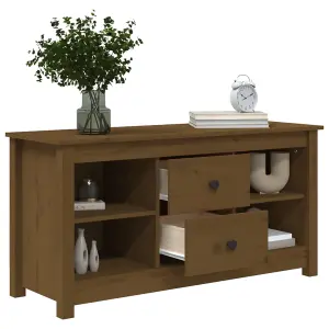 Berkfield TV Cabinet Honey Brown 103x36.5x52 cm Solid Wood Pine