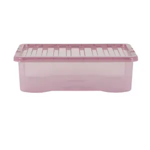 Wham 5 Piece Multisize Crystal Stackable Plastic Storage Box & Lid Set Tint Dusky Orchid