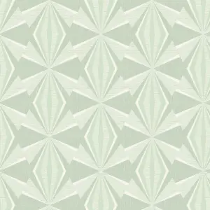 Hoopla Walls Sunray Diamond Mint Green 10m Wallpaper Matt Smooth