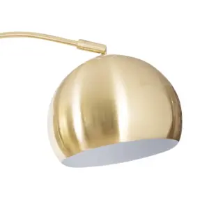 First Choice Lighting Set of 2 Satin Brass Dome Floor Lights