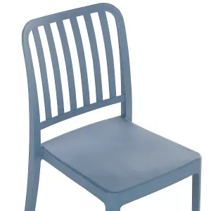 Set of 4 Garden Chairs SERSALE Synthetic Material Blue