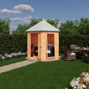 Welburn Hexagonal 8x7ft Summerhouse with 2 opening windows