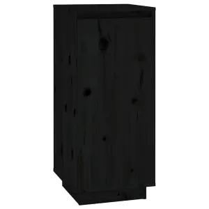 Berkfield Shoe Cabinet Black 35x35x80 cm Solid Wood Pine