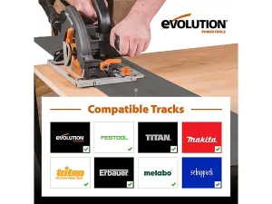 Evolution - R185CCSX Circular Track Saw Kit 185mm 1600W 110V