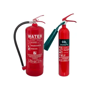 9Ltr Water & 2Kg CO2 Fire Extinguisher Package