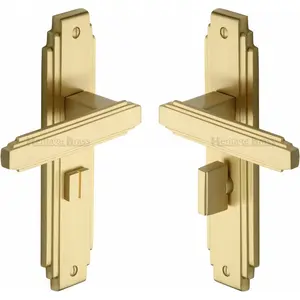 Heritage Door Handle for Bathroom Astoria Design Satin Brass