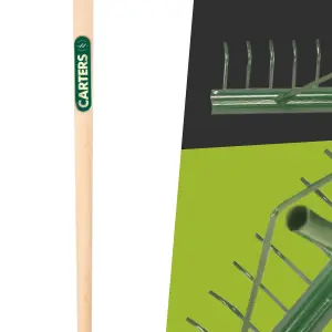 Pegdev - PDL - 18 Tooth Metal Landscape Rake with Grading Bar and Leaf Scoop Grab Hands - Garden Tool Set.