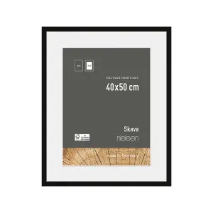 nielsen Skava 40 x 50cm Black Wooden Picture Frame With 30x40cm Mount