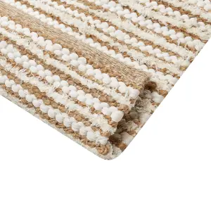 Cotton Area Rug 200 x 300 cm Beige and White BARKHAN