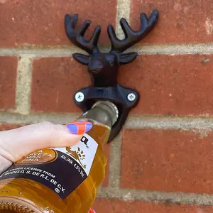 Woodside Cast Iron Deer Head Wall Mount Bottle Opener