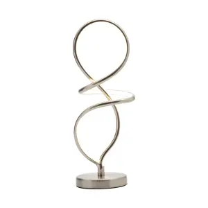 Inlight Leda Spiral Satin nickel effect Table light