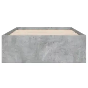 Berkfield Bed Frame with Drawers without Mattress Concrete Grey 90x190 cm Single