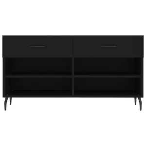 Berkfield Shoe Bench Black 102x35x55 cm Engineered Wood