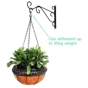 Black Swivel S Hook with Closed D Ring - Heavy Duty Hanging Plant Basket Hooks