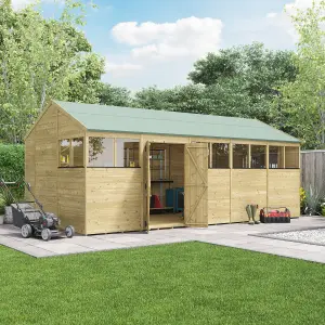 BillyOh Switch Tongue and Groove Apex Wooden Shed - 20x10 Windowed - 15mm Thickness