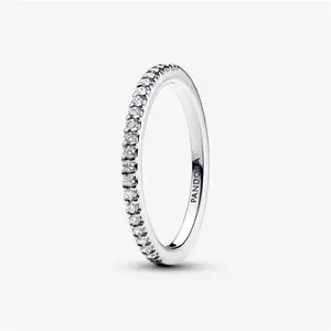 Pandora Sparkling Band Ring - Sterling Silver / Cubic Zirconia - Sz. 56