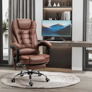 Vinsetto Ergonomic Heated 6 Points Vibration Massage Office Chair Brown