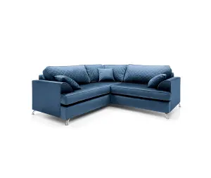 Ferguson Corner Sofa Dark Blue Velvet