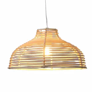 First Choice Lighting Katrina Rattan Dome Pendant Lightshade