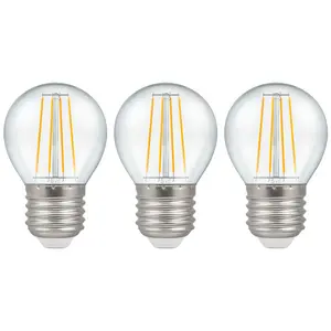 Crompton Lamps LED Golfball 5W E27 Dimmable Filament Warm White Clear (40W Eqv) (3 Pack)