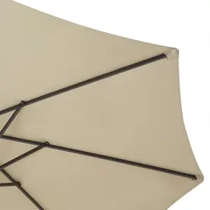 Double Canopy Garden Parasol 2.7 x 4.6 m Beige SIBILLA