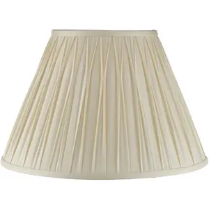 2 PACK 16" Tapered Lamp Shade - Ivory Silk Pinched Pleats Fabric Cover - Table Light