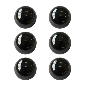 Black Zinc alloy Nickel effect Round Furniture Knob (Dia)32mm, Pack of 6