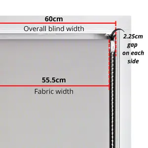 Furnished Duck Egg Blue Blackout Roller Blind with Decorative Pink Glitter & Duck Egg Bow - Trimmable (W)60cm x (L)165cm