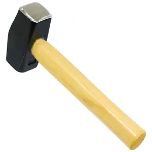 SPARES2GO Log Splitter Lump Hammer 4lb Club Mallet + 1.5KG 8" Chisel Wedge Wood Splitting Maul Kit