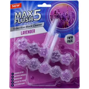 Max Flush Lavender Toilet Rim Block Cleaner (Twin Pack) (Pack of 6)