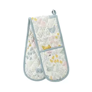 Catherine Lansfield Kitchen Cottage Friends 18x88cm Double Oven Glove Natural