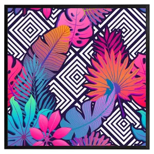 Tropical geometric (Picutre Frame) / 20x20" / White