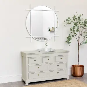 Melody Maison Large Round White Wall Mirror 97cm x 97cm