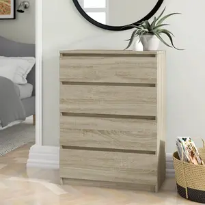 Tonya 4 Drawer 70Cm W Chest Of Drawers Sonoma Oak