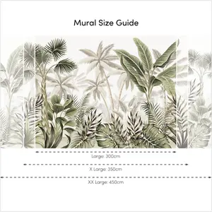 Jungle Escape Mural In Green (450cm x 240cm)