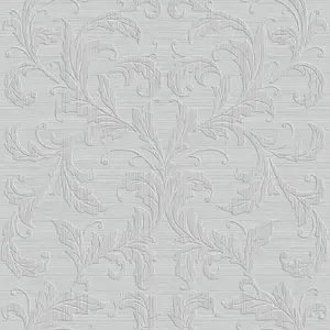 Galerie Nordic Elements Silver Embossed Linear Damask Wallpaper Roll