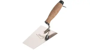 Toolty Bucket Trowel with Wooden Handle 150mm Stainless Steel for Scooping and Scraping Mortar Cement Plaster Masonry Brickwork K