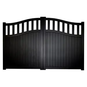 Aluminium Double Swing Gate 3250x2200mm Black