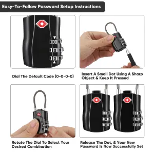 3 Digit Combination Suitcase Padlocks