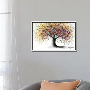 Rainbow Soul Tree by Ashvin Harrison - Print on Canvas White Framed / 45.72cm H x 66.04cm W x 3.81cm D